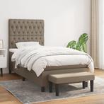 vidaXL Boxspring met matras stof taupe 90x200 cm, 90 cm, Eenpersoons, Verzenden, Nieuw