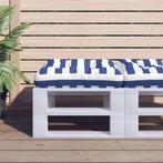 vidaXL Palletkussen 60x61,5x10 cm gestreept oxford stof, Huis en Inrichting, Woonaccessoires | Kussens, Verzenden, Nieuw, Blauw