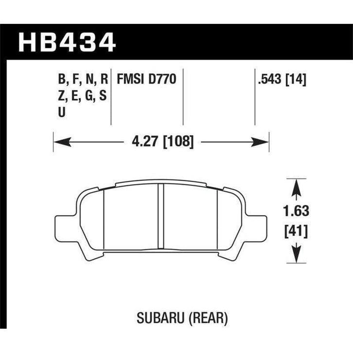 Hawk 2004-2006 Subaru Baja Sport HPS 5.0 Rear Brake Pads -, Auto-onderdelen, Remmen en Aandrijving, Ophalen of Verzenden