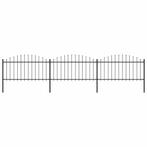 vidaXL Tuinhek met speerpunt staal 537x150 cm zwart, Tuin en Terras, Schuttingen, Verzenden, Nieuw, IJzer, Minder dan 1 meter