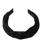 Diadeem Knoop Velvet Glitter Streep Zwart, Nieuw