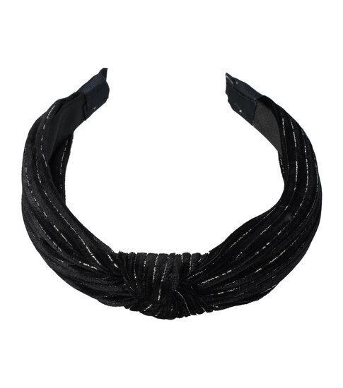 Diadeem Knoop Velvet Glitter Streep Zwart, Sieraden, Tassen en Uiterlijk, Uiterlijk | Haarverzorging
