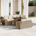 vidaXL 11-delige Tuinset met kussens poly rattan beige, Verzenden, Nieuw, Rotan, Tuinset