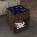 vidaXL Salontafel met Infinity LED 40x40x50 cm bruin, Huis en Inrichting, Tafels | Salontafels, Minder dan 50 cm, 50 tot 100 cm
