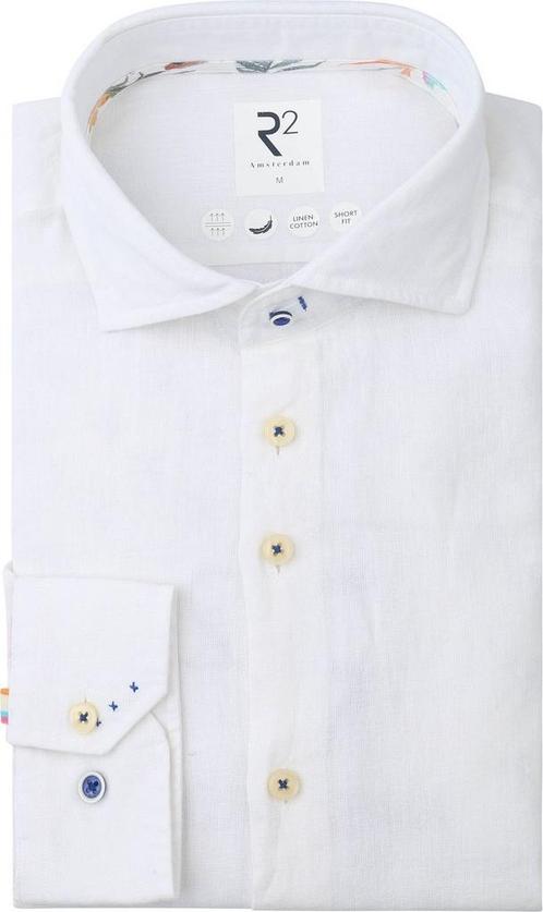 R2 Overhemd Linnen Blend Wit maat XL Heren, Kleding | Heren, Overhemden, Wit, Nieuw, Verzenden