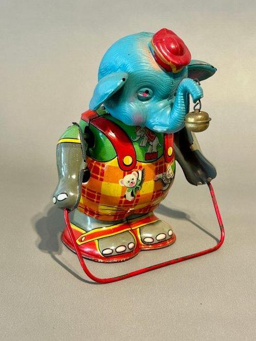 Nikko - Blikken speelgoedfiguur - Springende olifant -, Antiek en Kunst, Antiek | Speelgoed