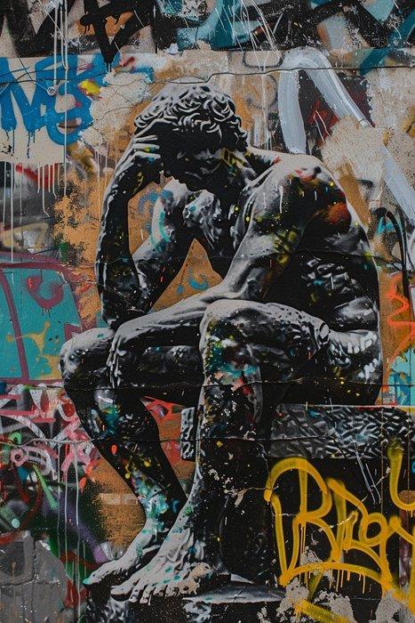Dine Chanima (XX-XXI) - (XXL) Giant The Thinker on Street, Antiek en Kunst, Kunst | Designobjecten