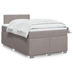 vidaXL Boxspring met matras stof taupe 120x200 cm, Verzenden, Nieuw, Twijfelaar, 120 cm