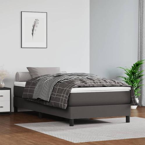 vidaXL Pocketveringmatras 120x190x20 cm kunstleer grijs, Huis en Inrichting, Slaapkamer | Matrassen en Bedbodems, Nieuw, Verzenden