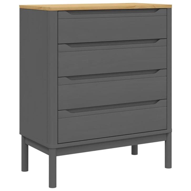 FLORO Ladekast Grenenhout - Grijs - Retourdeal - Ruimte!, Huis en Inrichting, Kasten | Ladekasten, 3 of 4 laden, 25 tot 50 cm