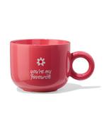 HEMA Mok 480ml bloem youre my favourite rood, Verzenden