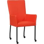 Leren eetkamerstoel Deal met armleuning - Hermes Lipstick, Ophalen of Verzenden, Nieuw, Leer, Modern