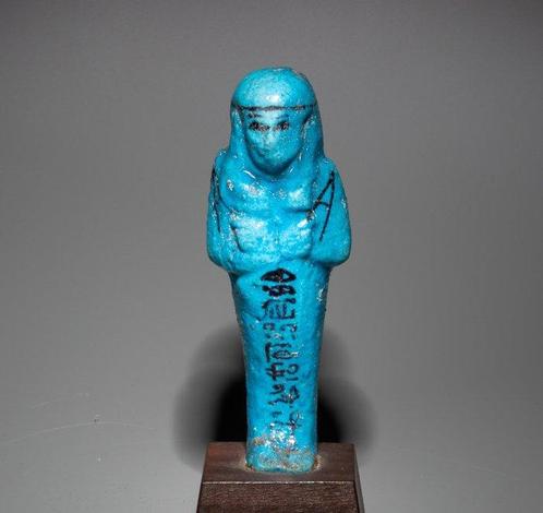 Oud-Egyptisch Faience Shabti voor de opzichter van, Verzamelen, Mineralen en Fossielen