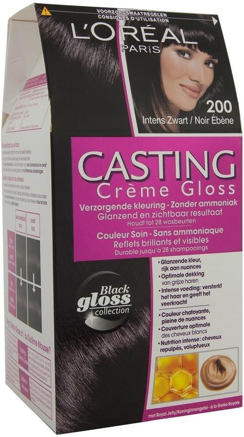 L'OREAL CASTING CREME GLOSS 200 INTENS ZWART HAARVERF PAK .., Sieraden, Tassen en Uiterlijk, Uiterlijk | Haarverzorging, Verzenden