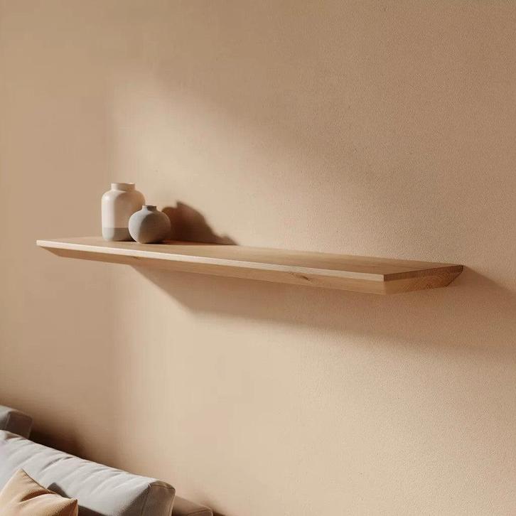 Wandplank verjongd  op maat gemaakt van massief eiken 100x15, Huis en Inrichting, Woonaccessoires | Wandplanken en Boekenplanken