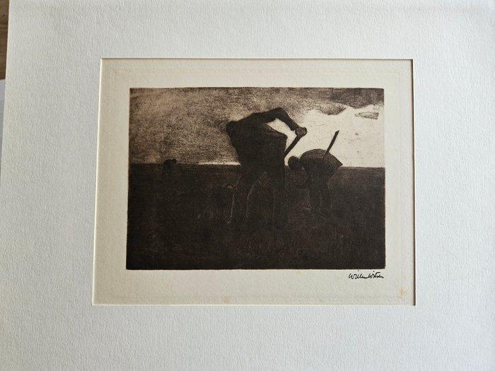 Willem Witsen (1860-1923) - Drie landarbeiders in Brabant, Antiek en Kunst, Antiek | Overige Antiek