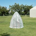 [en.casa] Tuinkas Hunze foliekas 183xØ160 cm wit en groen, Tuin en Terras, Verzenden, Nieuw
