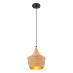 Hanglamp LUDMILLA 25.0 cm 1-lichts Zwart, Gold, Nieuw, Ophalen of Verzenden, Metaal