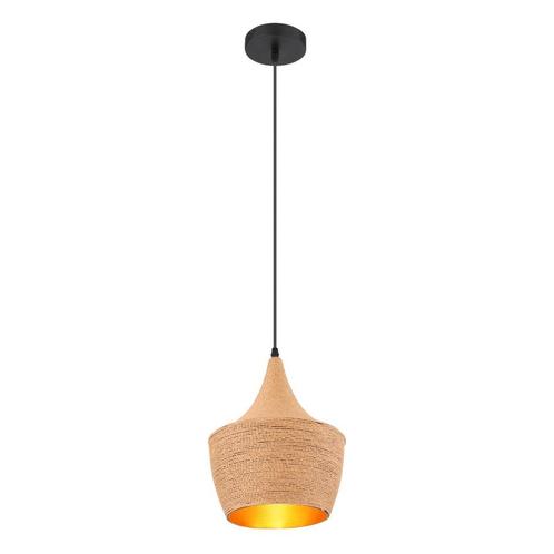 Hanglamp LUDMILLA 25.0 cm 1-lichts Zwart, Gold, Huis en Inrichting, Lampen | Hanglampen, 75 cm of meer, Nieuw, Metaal, Ophalen of Verzenden