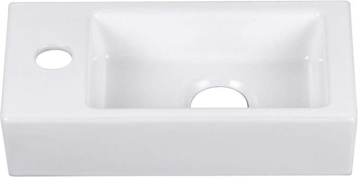 Wastafel - Keramiek - Hangend - 37x18,5 cm - Wit - HOROW, Doe-het-zelf en Verbouw, Sanitair, Zo goed als nieuw, Verzenden