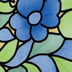 Raamfolie, glasfolie bloemen blauw (45cm), Nieuw