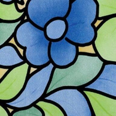 Raamfolie, glasfolie bloemen blauw (45cm), Doe-het-zelf en Verbouw, Zeil en Folie, Nieuw