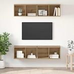 vidaXL Wand TV Kast 4 pcs artisanaal eikenkleurig 37 x 37 x, Huis en Inrichting, Kasten | Televisiemeubels, Minder dan 50 cm, Verzenden