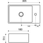Wiesbaden Rhea XXS - Fontein - Rechts - 30.5x18x11cm -, Ophalen of Verzenden, Nieuw