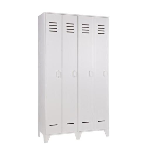 WOOOD Lockerkast Stijn - Grenenhout - Wit - 103x187x40 cm, Huis en Inrichting, Kasten | Lockerkasten, Nieuw, Verzenden