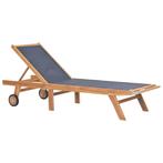 Luxe Teak Ligstoel voor Tuin | Tweedekansje | OP=OP, Tuin en Terras, Tuinstoelen, Ophalen of Verzenden, Nieuw, Teakhout