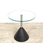 Cascando Cobalt ontvangsttafel, glas-metaal, Ø50cm, Overige plaatsen, Ophalen of Verzenden, Gebruikt, Tafel