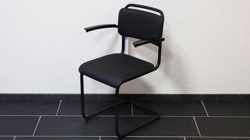 Gispen 201XL stoel zwart frame en zwart, Huis en Inrichting, Stoelen, Zo goed als nieuw, Leer, Ophalen of Verzenden