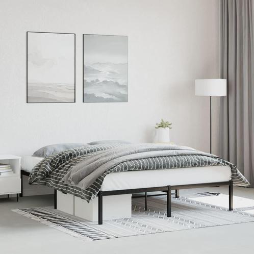 vidaXL Bedframe metaal zwart 150x200 cm, Huis en Inrichting, Slaapkamer | Bedden, Overige maten, 200 cm, Zwart, Tweepersoons, Nieuw