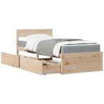 vidaXL Bed met lades en matras massief grenenhout 90x200 cm, 90 cm, Eenpersoons, Bruin, Verzenden