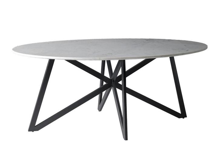 DT- Marble Oval Web White 200cm-12742, Huis en Inrichting, Tafels | Eettafels, Ophalen of Verzenden