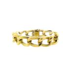 18 Krt. Gouden wijde gourmet schakel armband | 20 cm, Ophalen of Verzenden, Gebruikt, Overige kleuren, Goud