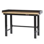 Werkbank 150 cm met hardhouten blad + opzetrand - zwart, Doe-het-zelf en Verbouw, Werkbanken, Ophalen of Verzenden, Nieuw