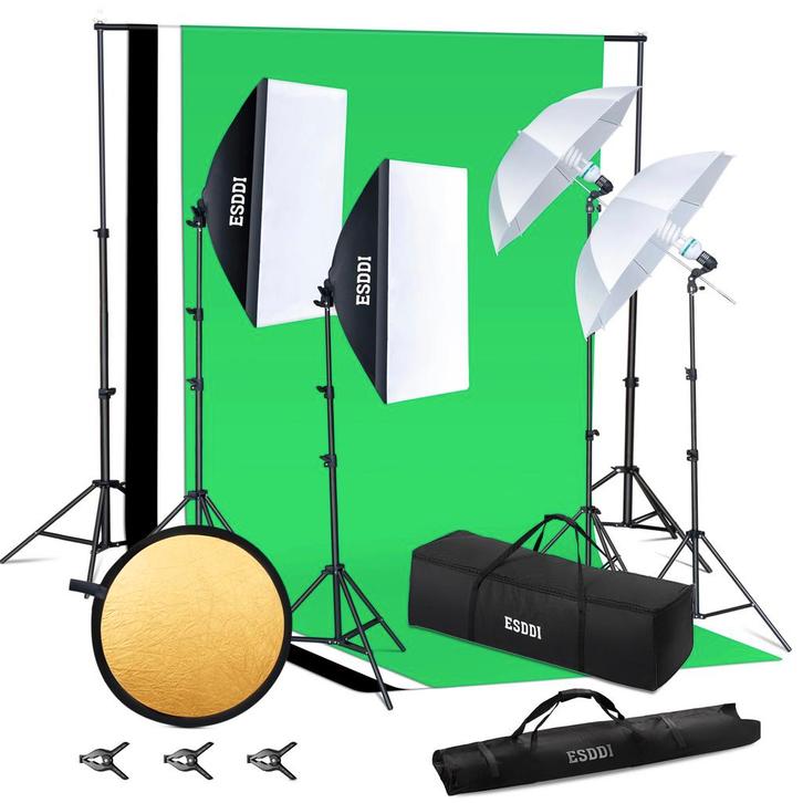 ESDDI Softbox Studiolamp PS055 - 5 x 85 W LED Continu Fotost, Huis en Inrichting, Lampen | Overige, Nieuw, Verzenden