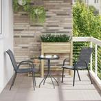 vidaXL Tuin Bistro Set 3 pcs Grijs Staal, Verzenden, Nieuw, Rvs