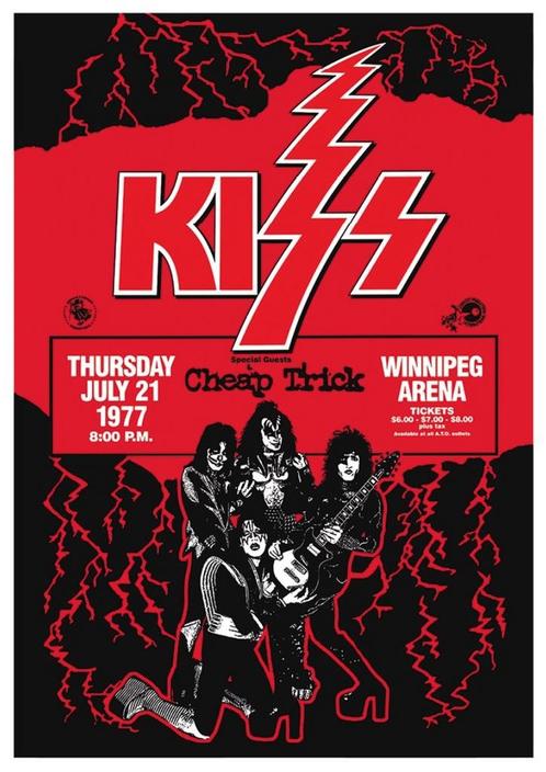 Posters - Poster Kiss - Winnipeg Arena, Verzamelen, Muziek, Artiesten en Beroemdheden, Zo goed als nieuw, Verzenden