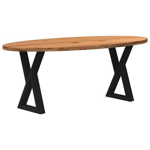 vidaXL Eettafel 200x100x74 cm ovaal massief eikenhout, Huis en Inrichting, Tafels | Eettafels, Nieuw, Verzenden