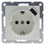 Stopcontact met USB | Q-link | S2 (Inbouw, Randaarde, Wit), Doe-het-zelf en Verbouw, Elektra en Kabels, Verzenden, Nieuw