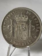 Spanje. Alfonso XIII. 5 Pesetas 1891 *18-91 PGM (Zonder, Postzegels en Munten, Munten | Europa | Niet-Euromunten