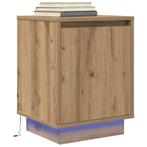 vidaXL Nachtkastje met LED-verlichting 38x34x50 cm, Verzenden, Nieuw, Hout