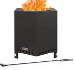 Brandtafel Brazier Zwart Staal Inclusief Vonkbescherming, Verzenden, Nieuw