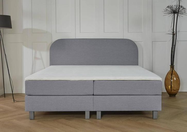 ACTIE! Boxspring Athene 180 200 Grijs, Huis en Inrichting, Slaapkamer | Boxsprings, 180 cm, 200 cm, Grijs, Tweepersoons, Nieuw