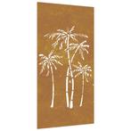 Wanddecoratie tuin palmboomontwerp 105x55 cm cortenstaal, Verzenden