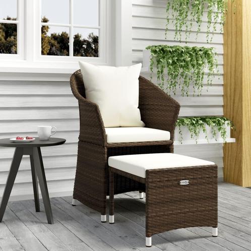 vidaXL 2-delige Loungeset met kussens poly rattan bruin, Tuin en Terras, Tuinsets en Loungesets, Loungeset, Nieuw, Rotan, Verzenden