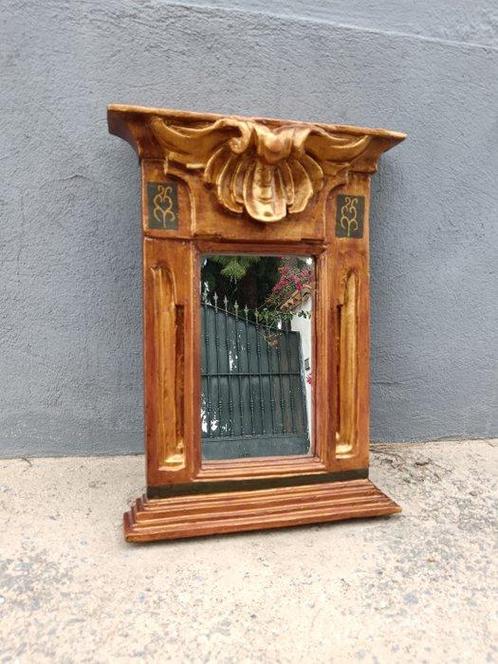 Spiegel- Klassieke spiegel met zuilen - Hars, Antiek en Kunst, Curiosa en Brocante