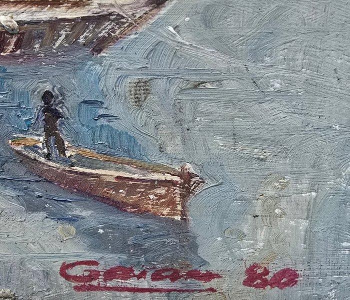 École Catalane (XX) - NO RESERVE - Baie calme, Antiek en Kunst, Kunst | Schilderijen | Klassiek